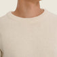 Maglione in maglia bianco neve in cotone organico