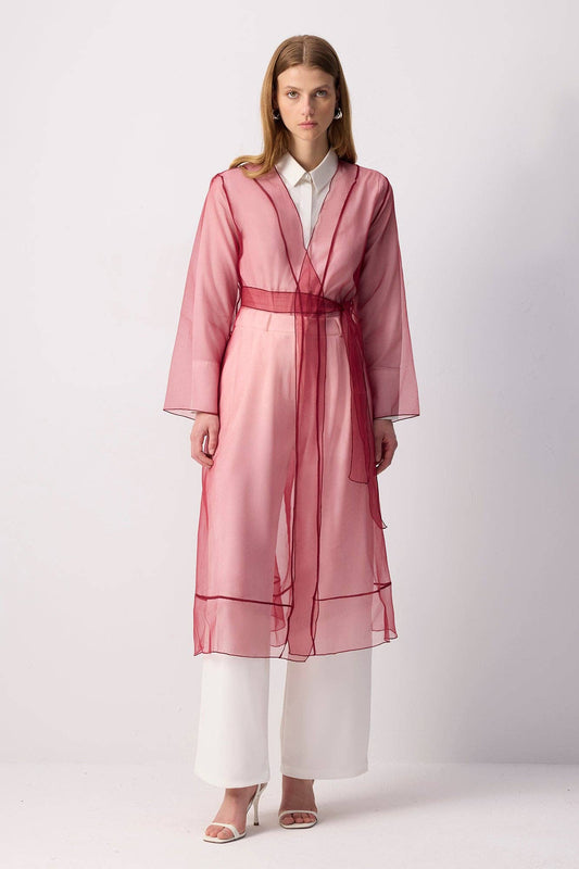 Kimono in organza bordeaux
