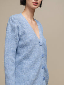 Cardigan in maglia con scollo a V e bottoni