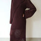 Abito lungo crochet bordeaux in misto cotone