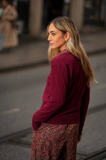 Maglione a Scollo a V in Lana e Cashmere