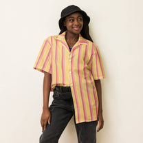 Camicia da piscina unisex a righe pesca