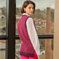 Gilet in lana jacquard con motivo geometrico
