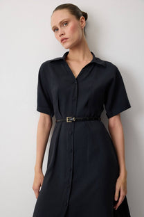 Abito camicia in modal con cintura