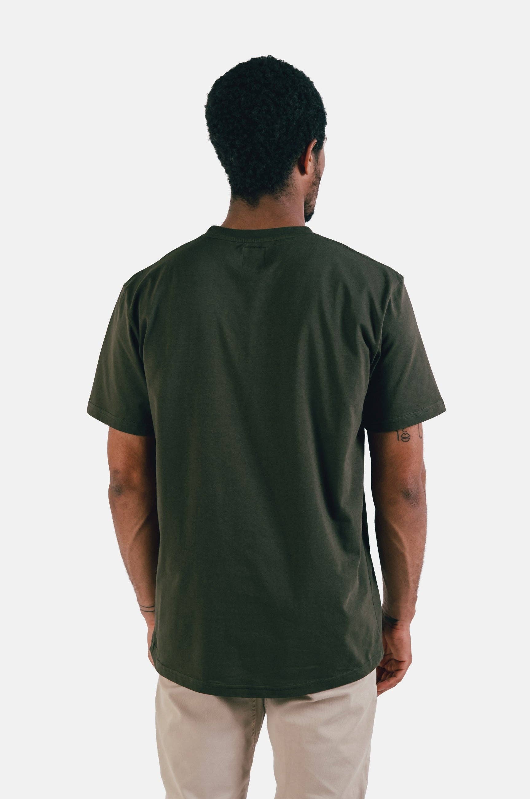 T-shirt essenziale in cotone biologico verde Kombu