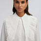Camicia in popeline con maxi collo in pizzo