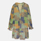 Abito stampato patchwork con volant