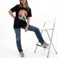 T-shirt Neko Sushi con stampa manga giapponese