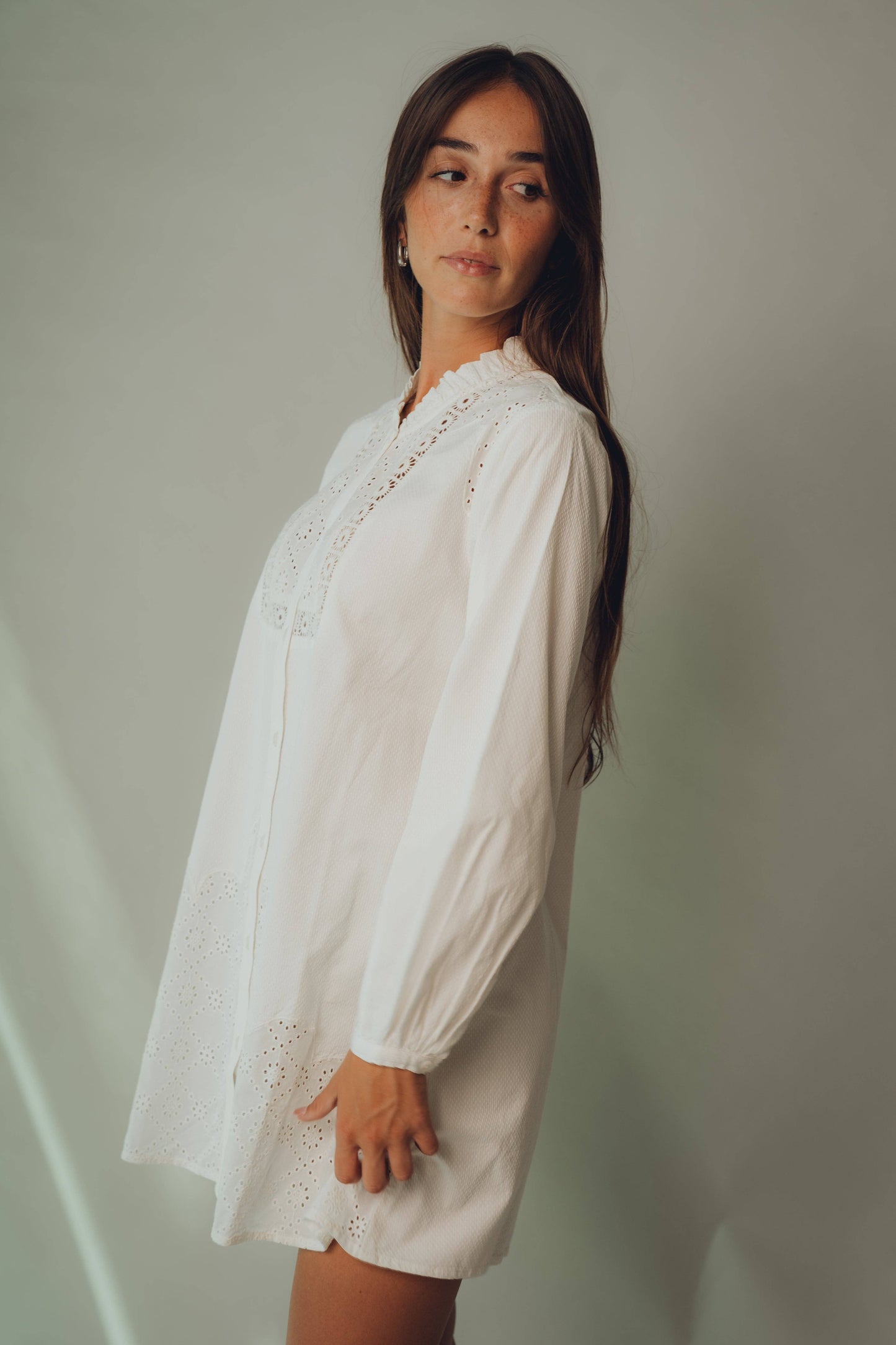 Vestito midi floreale con maniche a sbuffo