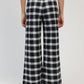 Pantaloni palazzo a quadri navy