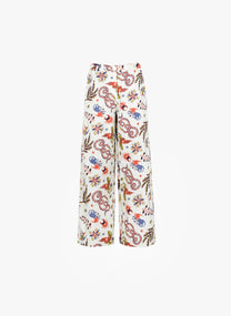 Pantaloni Rossy a fantasia écru