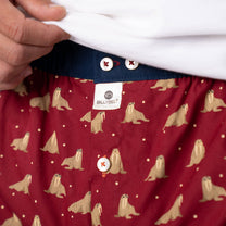 Boxer in cotone biologico con stampa trichechi