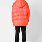 Parka Oversize Arancio Fluo con Cappuccio Rimovibile