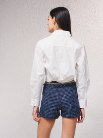 Camicia corta in cotone bianca