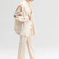 Giacca kimono in lino ricamato