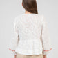 Camicia Servane ecru in voile di cotone con fiocchi