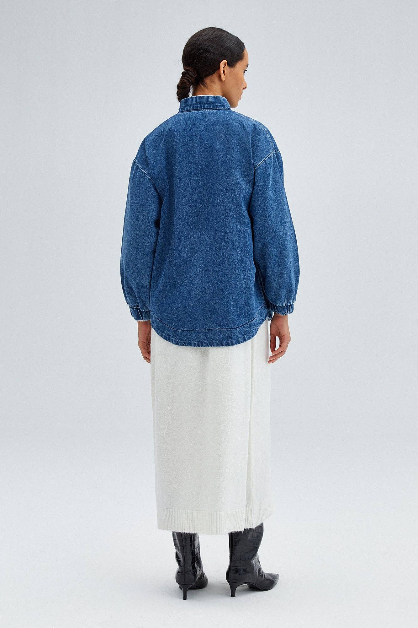 Giacca bomber oversize in denim