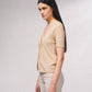 Cardigan in maglia fine con scollo a V e maniche corte