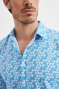 Camicia Premium slim fit con stampa digitale geometrica