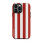 Custodia robusta a righe rosse per iPhone