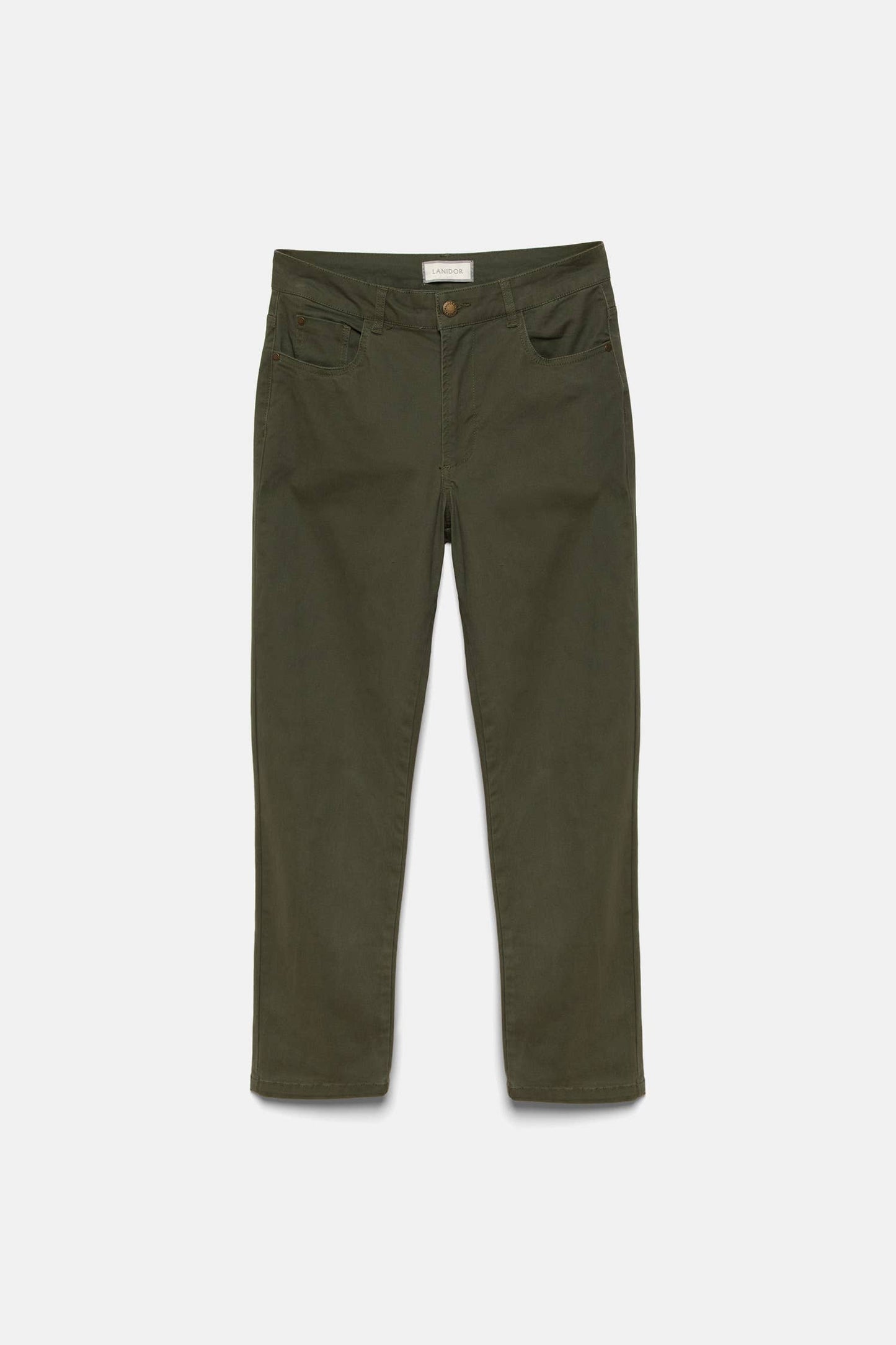 Pantaloni dritti in cotone stretch
