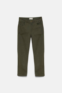 Pantaloni dritti in cotone stretch