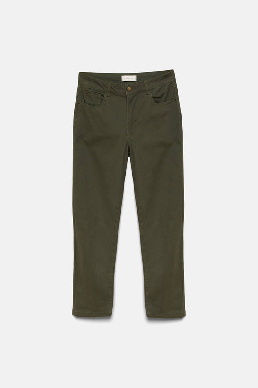 Pantaloni dritti in cotone stretch