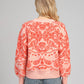 Maglione oversize jacquard bandana color pesca