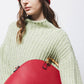 Maglione a trecce con collo alto
