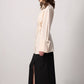 Camicia in viscosa crema con polsini ampi