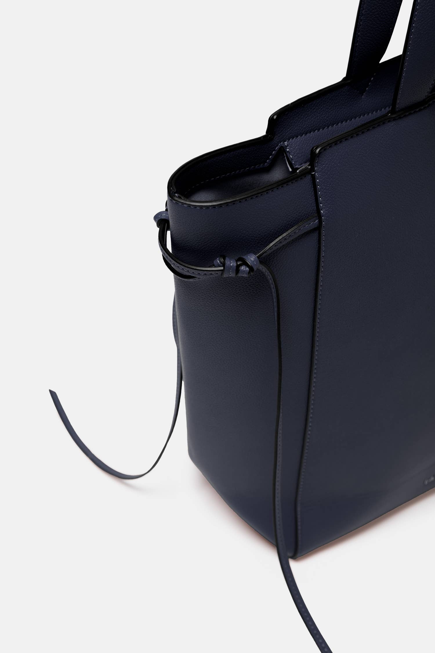 Borsa shopper in ecopelle con doppio manico e tracolla