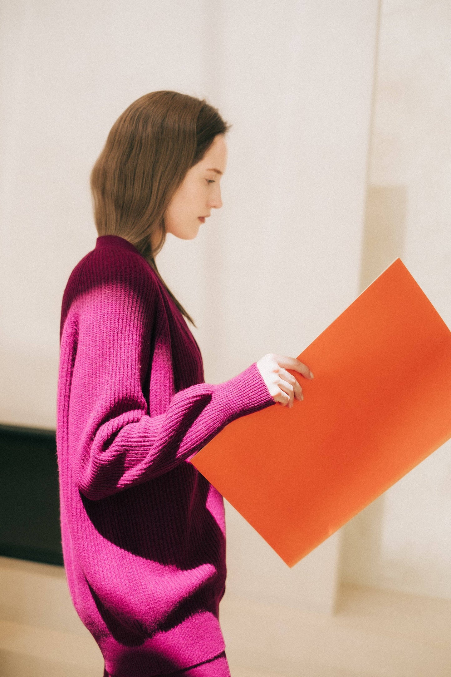 Cardigan lungo a coste in misto cashmere