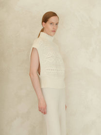 Tunica maxi a trecce in misto cashmere