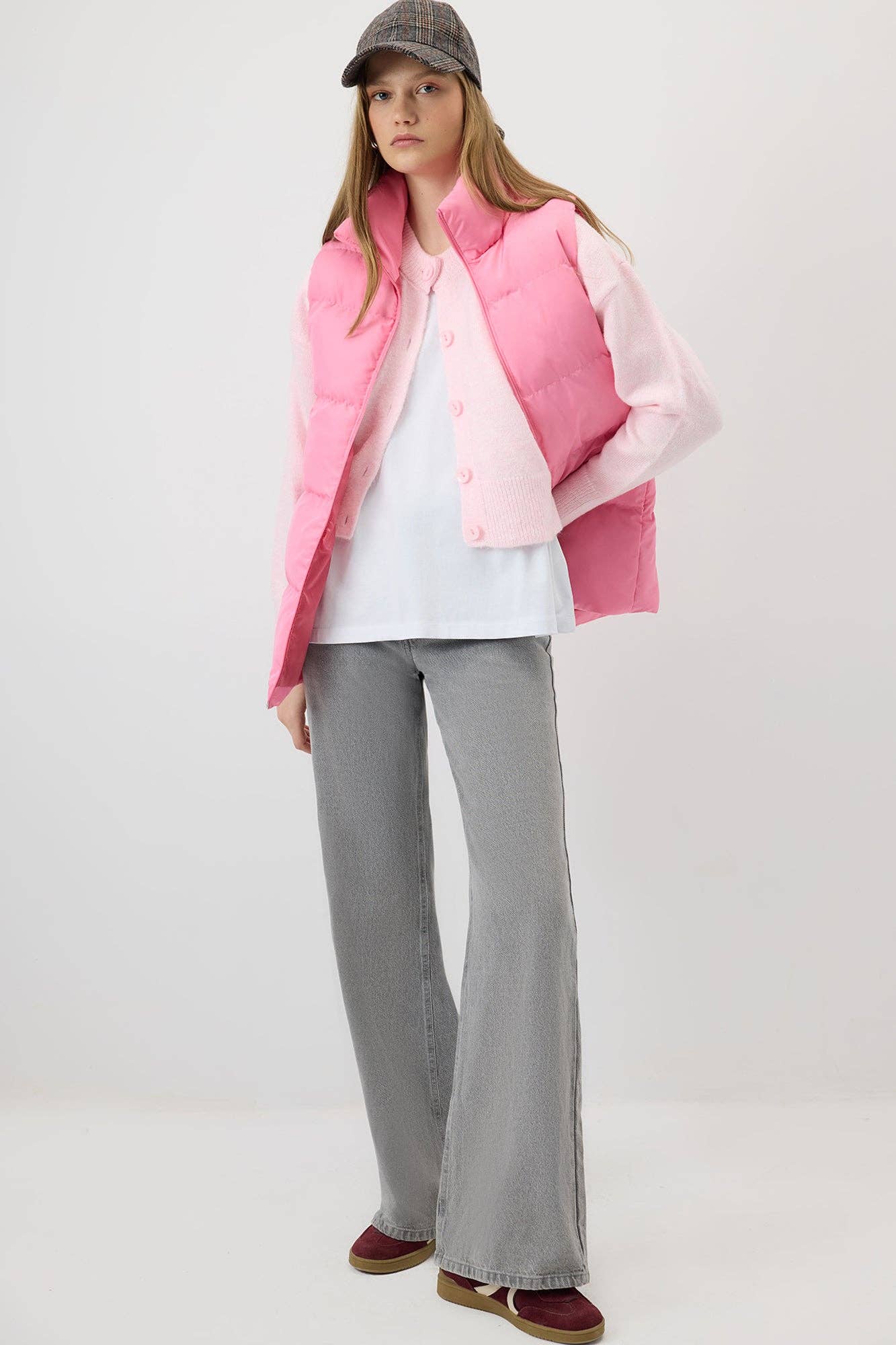 Gilet trapuntato con zip