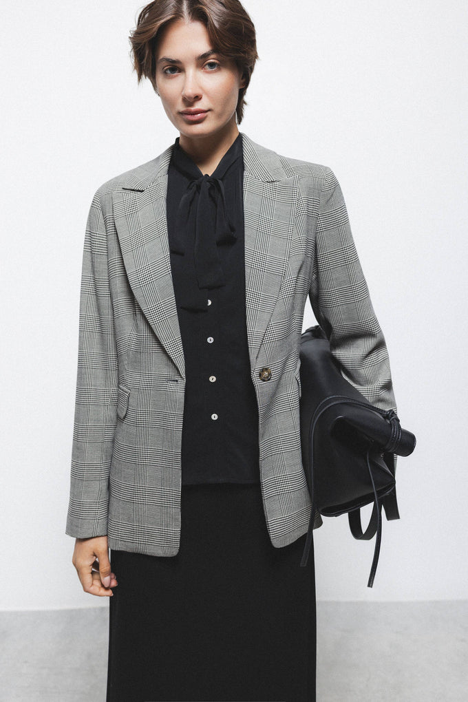 Blazer Principe di Galles Foderato