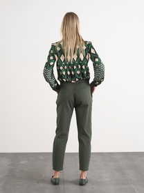 Pantaloni con doppia pinces in cotone elasticizzato