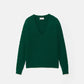 Maglione in Lana a Trecce con Scollo a V