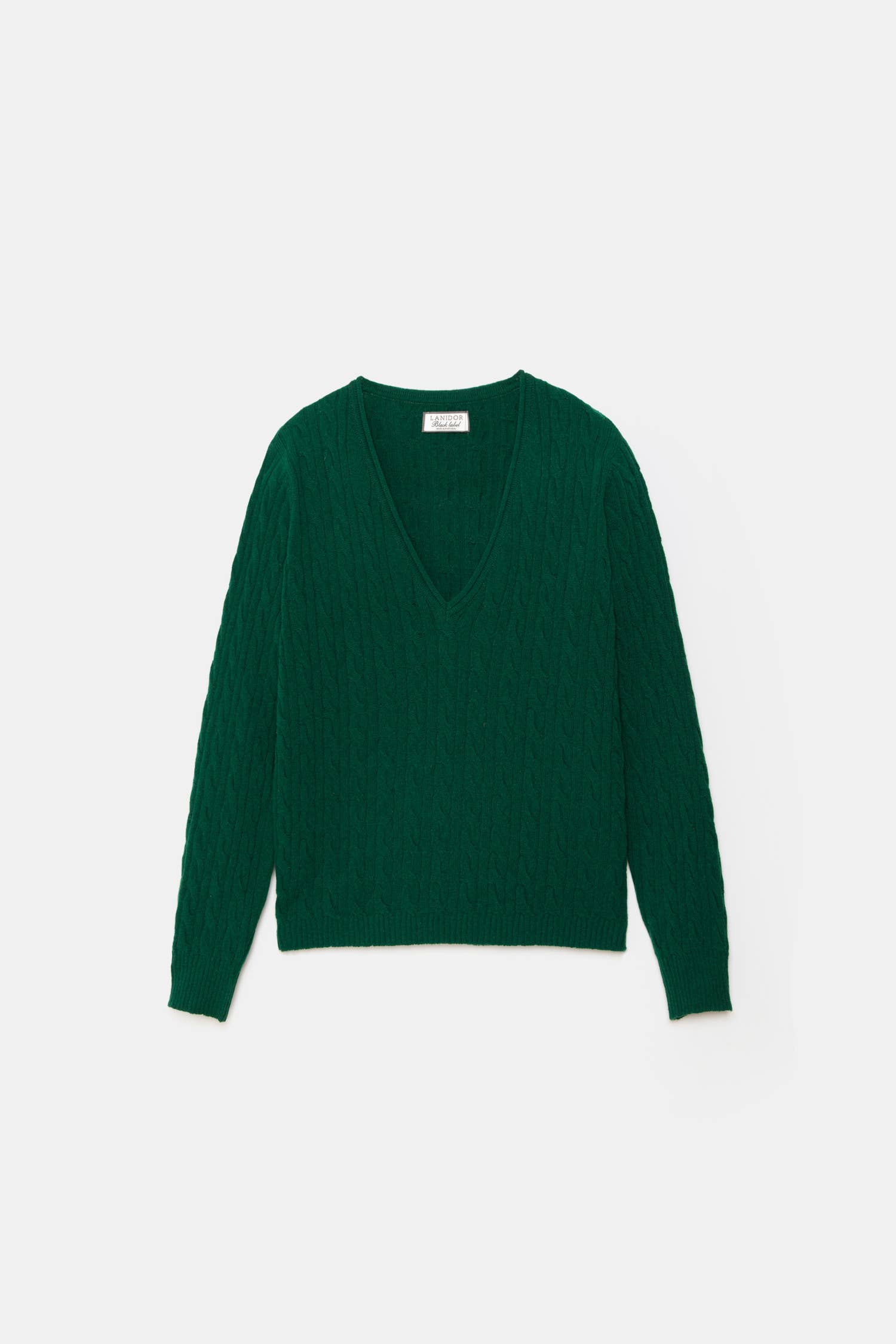 Maglione in Lana a Trecce con Scollo a V