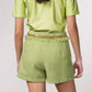 Shorts effetto tweed con catena