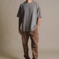 T-shirt oversize pesante in cotone organico grigio pietra