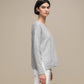 Maglione in maglia con scollo a V e micro paillettes
