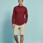Camicia in voile di cotone bordeaux