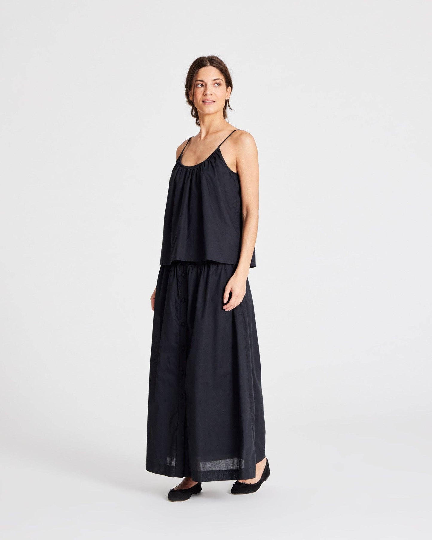 Top Annie nero in cotone biologico