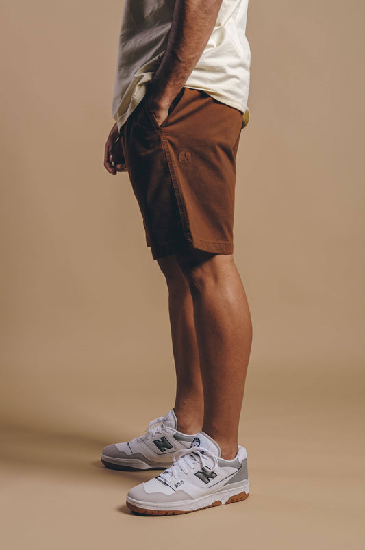 Pantaloncini da arrampicata in cotone Ecodye color caramello