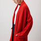 Cardigan oversize in maglia con tasche rosso