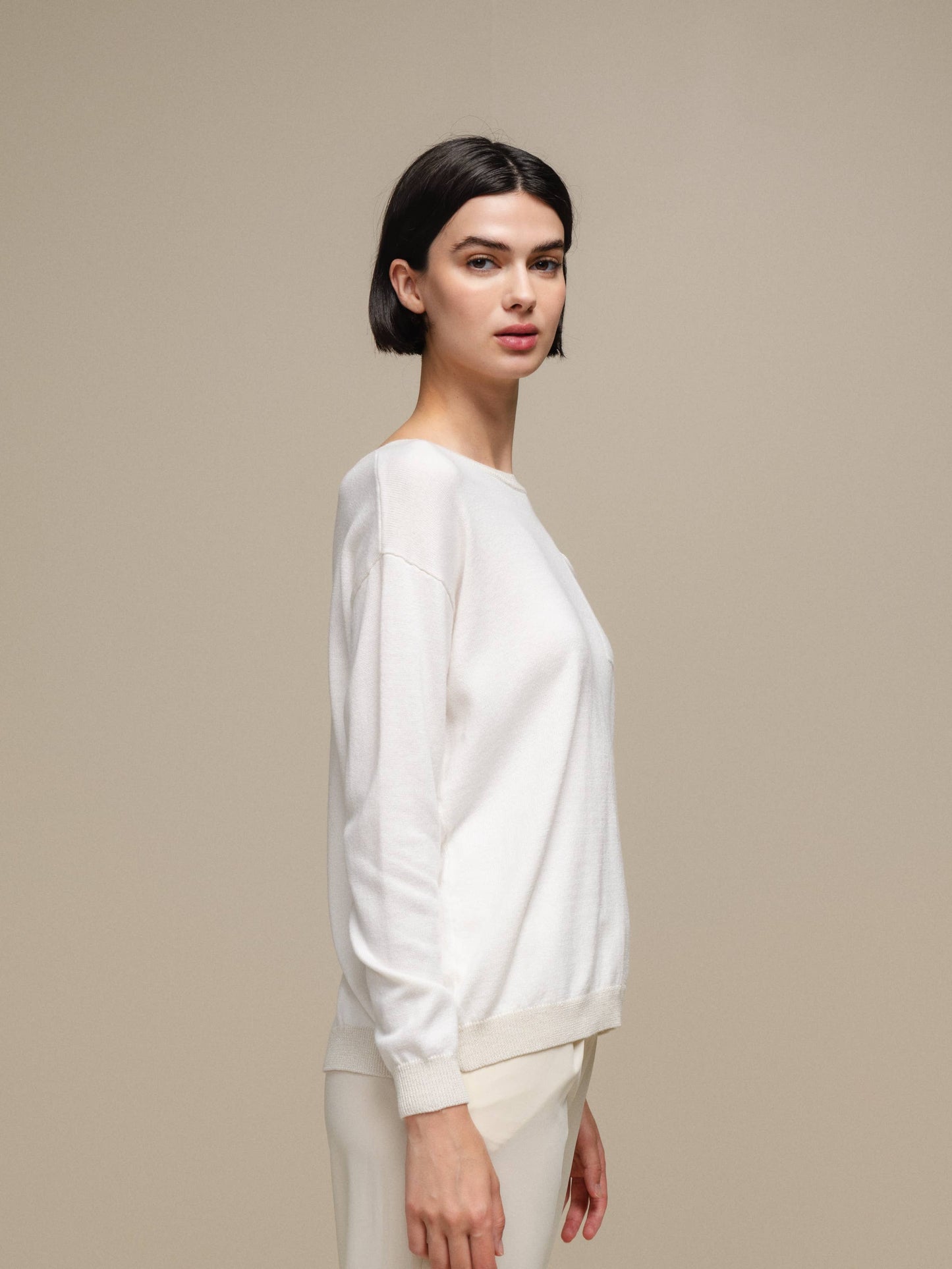 Maglione in maglia donna con taschino applicato