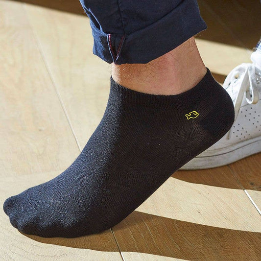 Calzini alla caviglia unisex in cotone pettinato neri