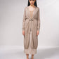 Cappotto lungo lucido con cintura