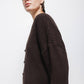 Cardigan a coste in maglia con bottoni