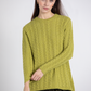 Maglione a trecce verde lime da donna